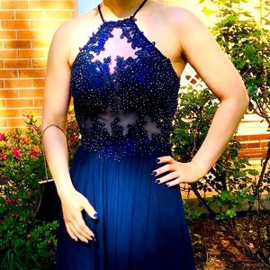 Navy blue prom pageant formal dress size 3